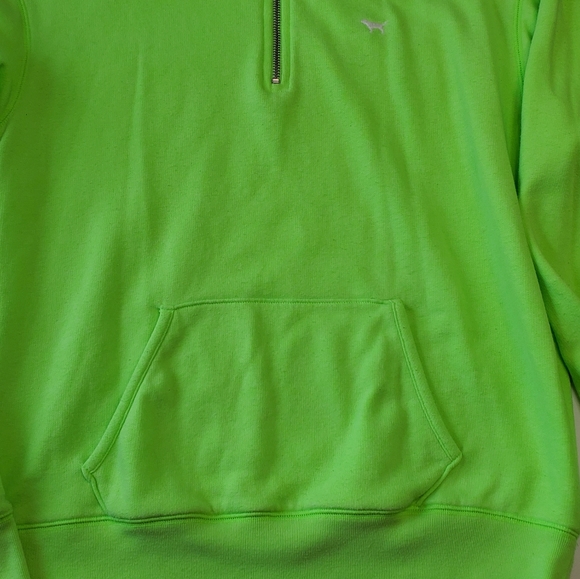 Pink Victoria's Secret Green Pull Over Quarter Zip Oversized Sweatshirt XS - Picture 3 of 12